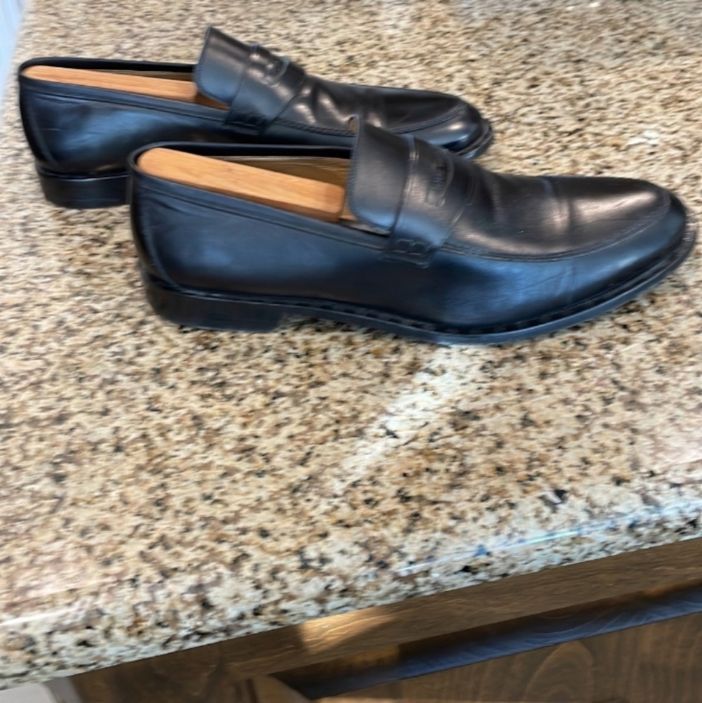 Louis Vuitton Black Leather Men's Loafer Slip On Dress Shoe's Size 9.5 - Picture 5 of 8
